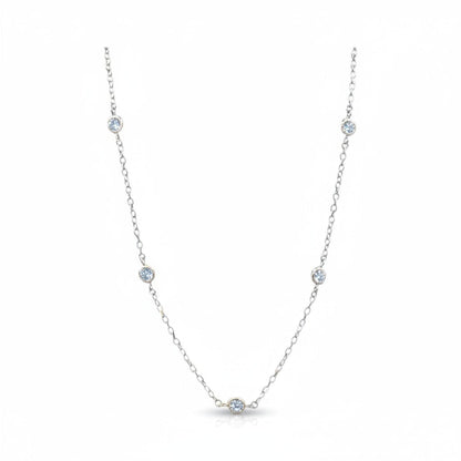 Multi Bezel CZ Necklace: Silver Necklaces athenadesigns 16" : NCS445/16 