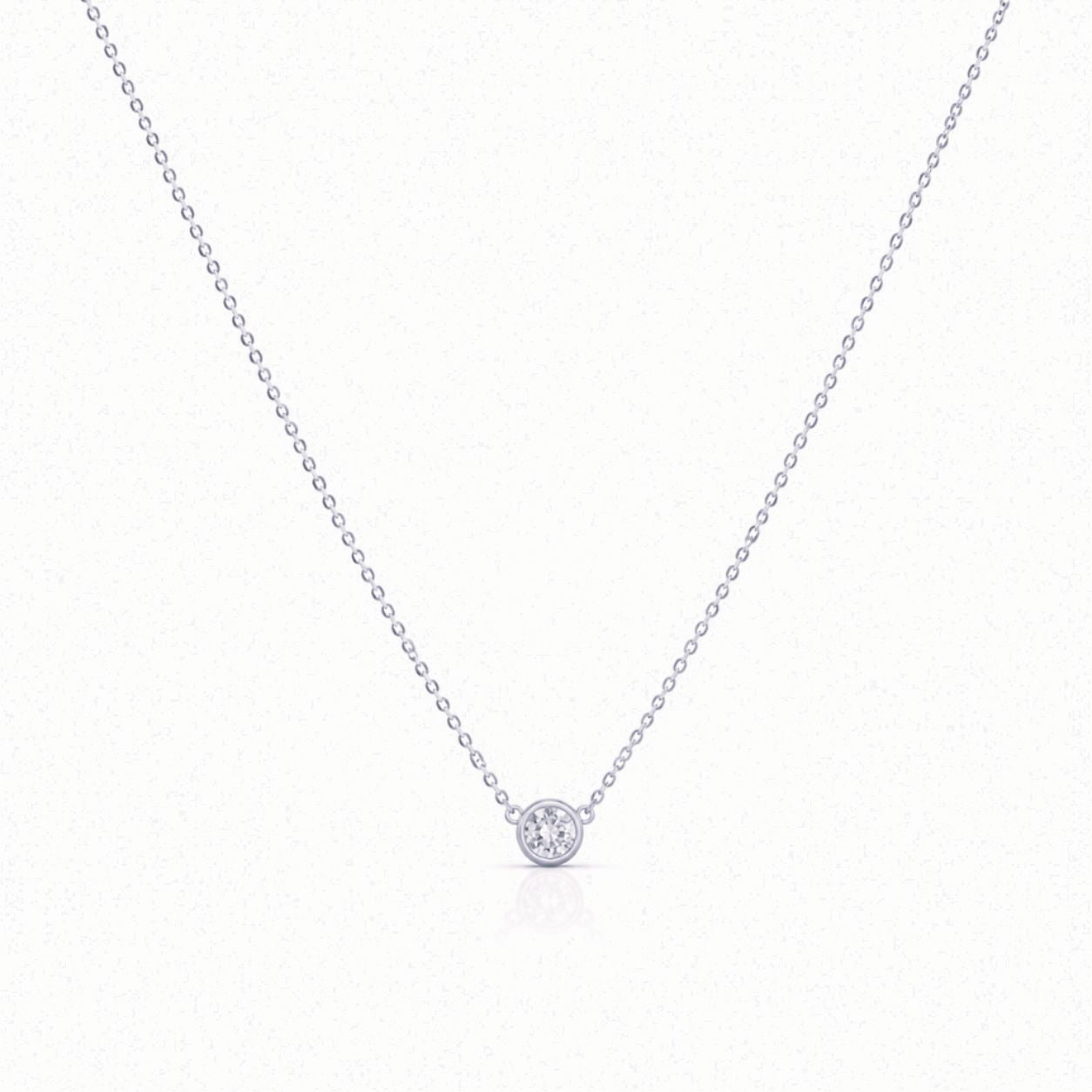 Bezel CZ Necklace Necklaces athenadesigns NCS4650 