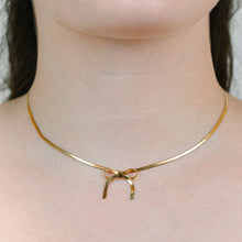 Load image into Gallery viewer, Herringbone Bow Necklace Necklaces athenadesigns 
