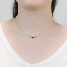 Load image into Gallery viewer, Square Bezel Birthstone Necklace - September Necklaces athenadesigns 
