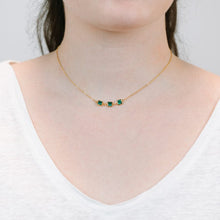 Load image into Gallery viewer, Triple Birthstone Necklace - May Necklaces athenadesigns 
