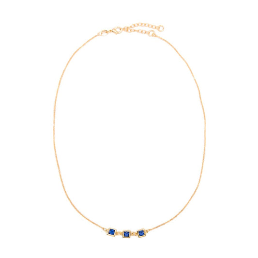 Triple Birthstone Necklace - September Necklaces athenadesigns NGBS309SP Sapphire Blue 