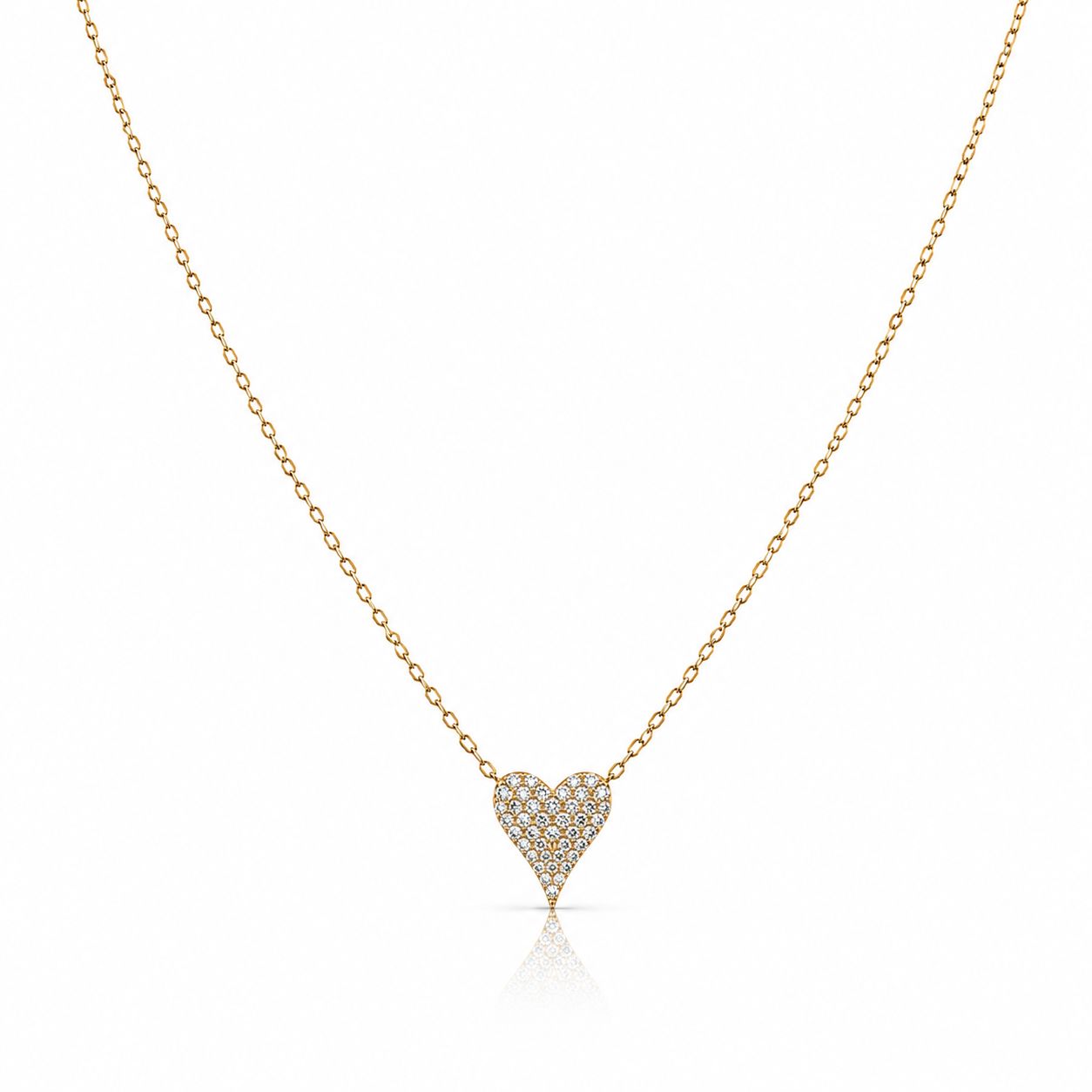 Petite Heart Pave Necklace Necklaces athenadesigns 
