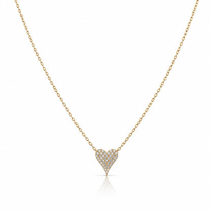 Petite Heart Pave Necklace Necklaces athenadesigns 