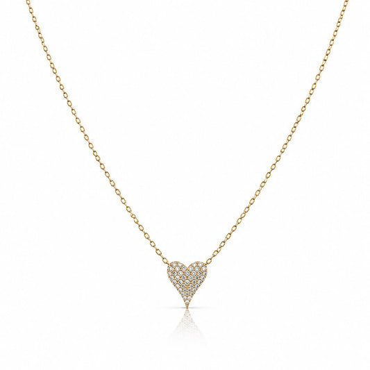 Petite Heart Pave Necklace Necklaces athenadesigns 