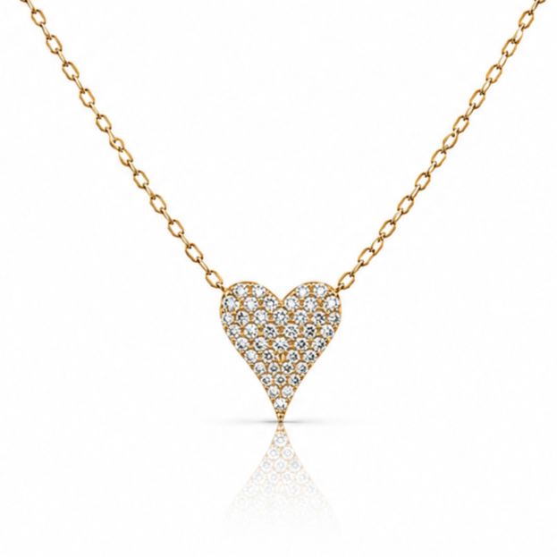 Petite Heart Pave Necklace Necklaces athenadesigns NGC45HRT/S 