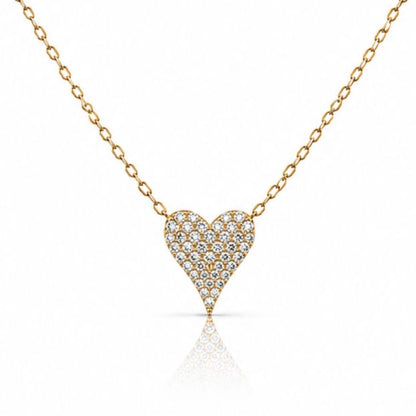 Petite Heart Pave Necklace Necklaces athenadesigns NGC45HRT/S 