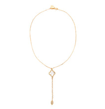 Load image into Gallery viewer, Clover Lariat Necklace Necklaces athenadesigns NGCD01MOP Gold 
