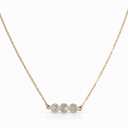 Triple Gem Necklace Necklaces GemDesignss NGCH3401M Moonstone 