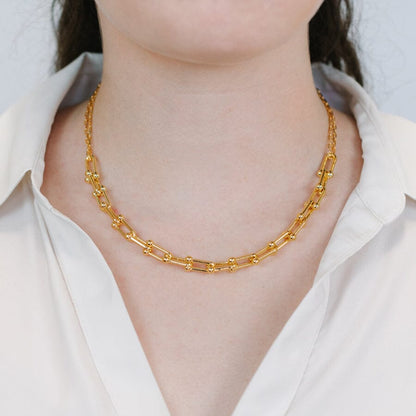 Half Thick U-Link Necklace Necklaces athenadesigns 