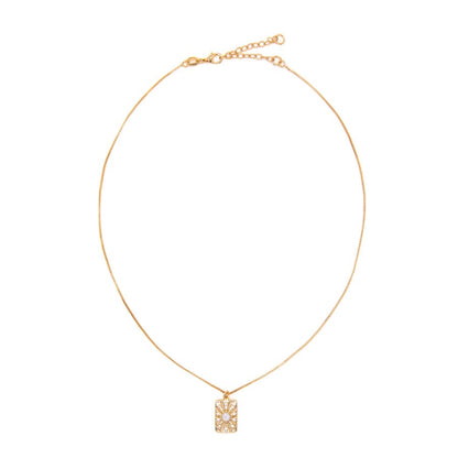 Square Burst Necklace Necklaces athenadesigns NGCH454CL Gold 
