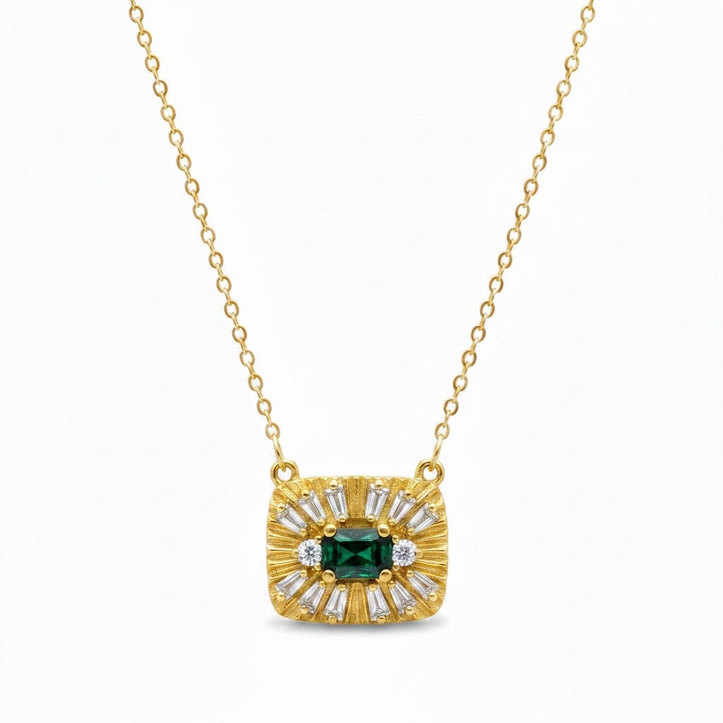 Rectangular CZ Pendant Necklace Necklaces Iishii Designs NGCH454GR 
