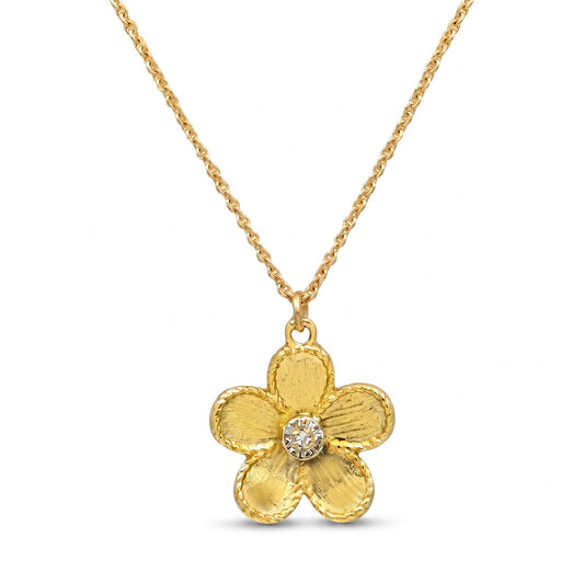 Flower w/CZs Necklace Necklaces athenadesigns NGCH45FLW 