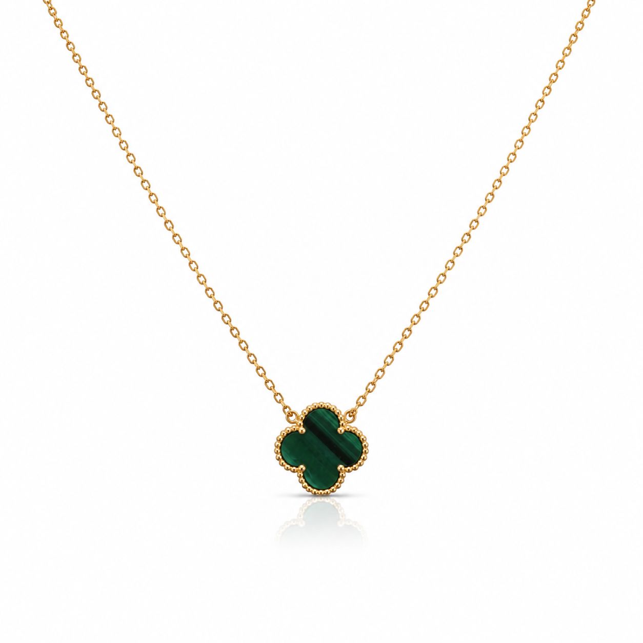 Malachite Clover Necklace Necklaces athenadesigns NGCH478MLT 