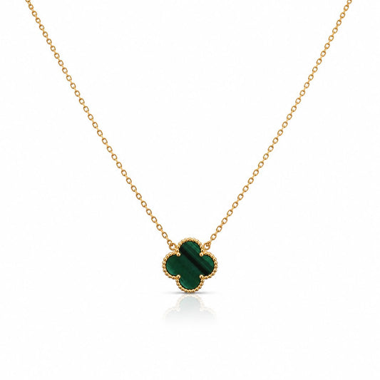Malachite Clover Necklace Necklaces athenadesigns NGCH478MLT 
