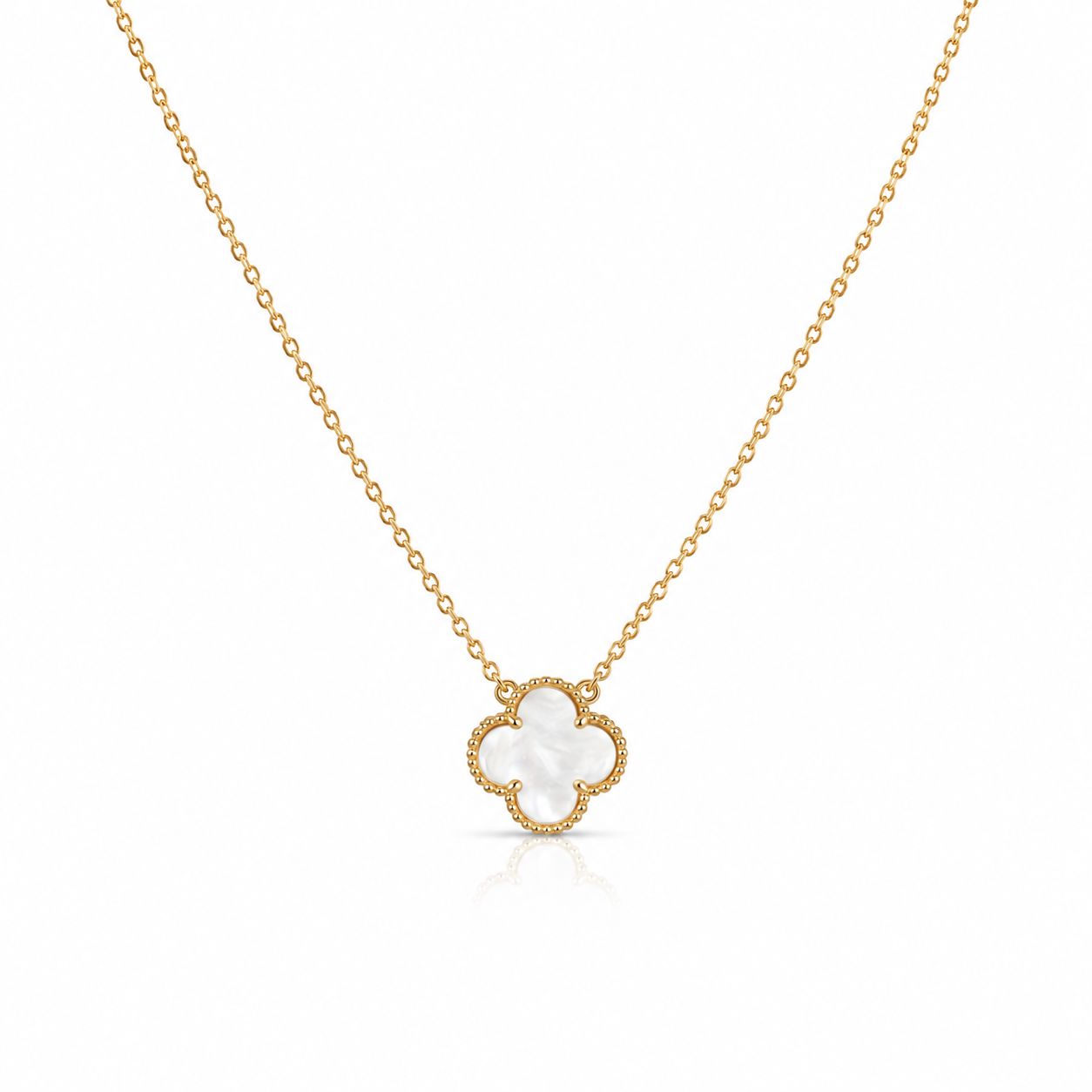 Mother of Pearl Clover Necklace Necklaces athenadesigns NGCH478MOP 