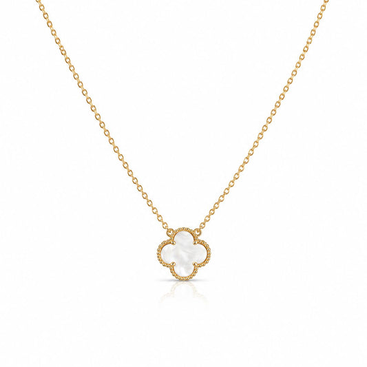 Mother of Pearl Clover Necklace Necklaces athenadesigns NGCH478MOP 