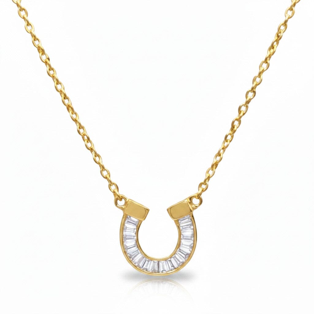 Horseshoe Necklace Necklaces Iishii Designs NGCH485HRS Gold 