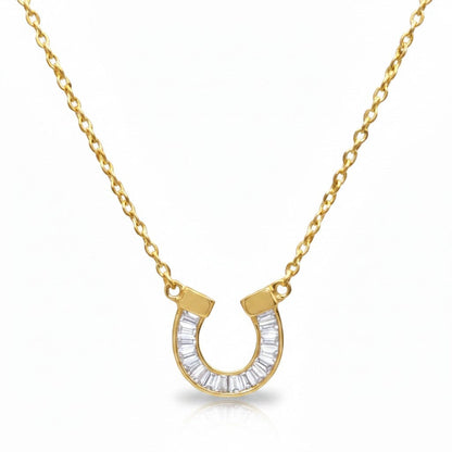 Horseshoe Necklace Necklaces Iishii Designs NGCH485HRS Gold 