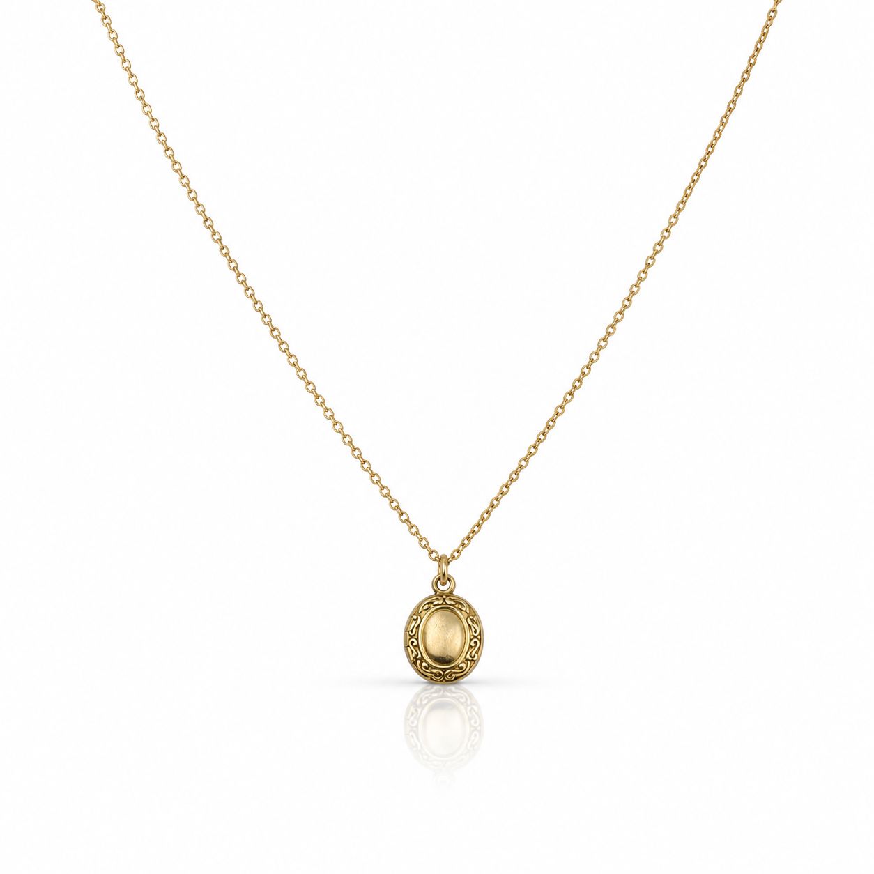 Oval Locket Necklace Necklaces athenadesigns NGCH48LKT 