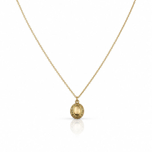 Oval Locket Necklace Necklaces athenadesigns NGCH48LKT 