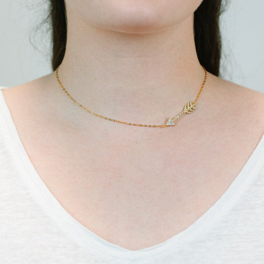 Cz Arrow Necklace Necklaces athenadesigns 