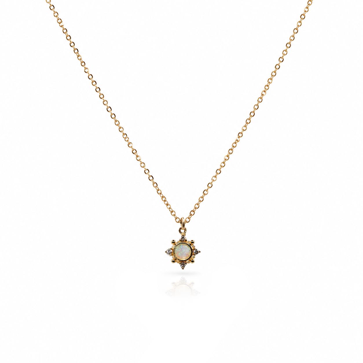 Dainty Opalite Starburst Necklace on GF Chain Necklaces athenadesigns NGCH745OP 