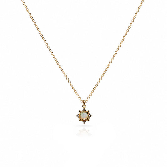 Dainty Opalite Starburst Necklace on GF Chain Necklaces athenadesigns NGCH745OP 