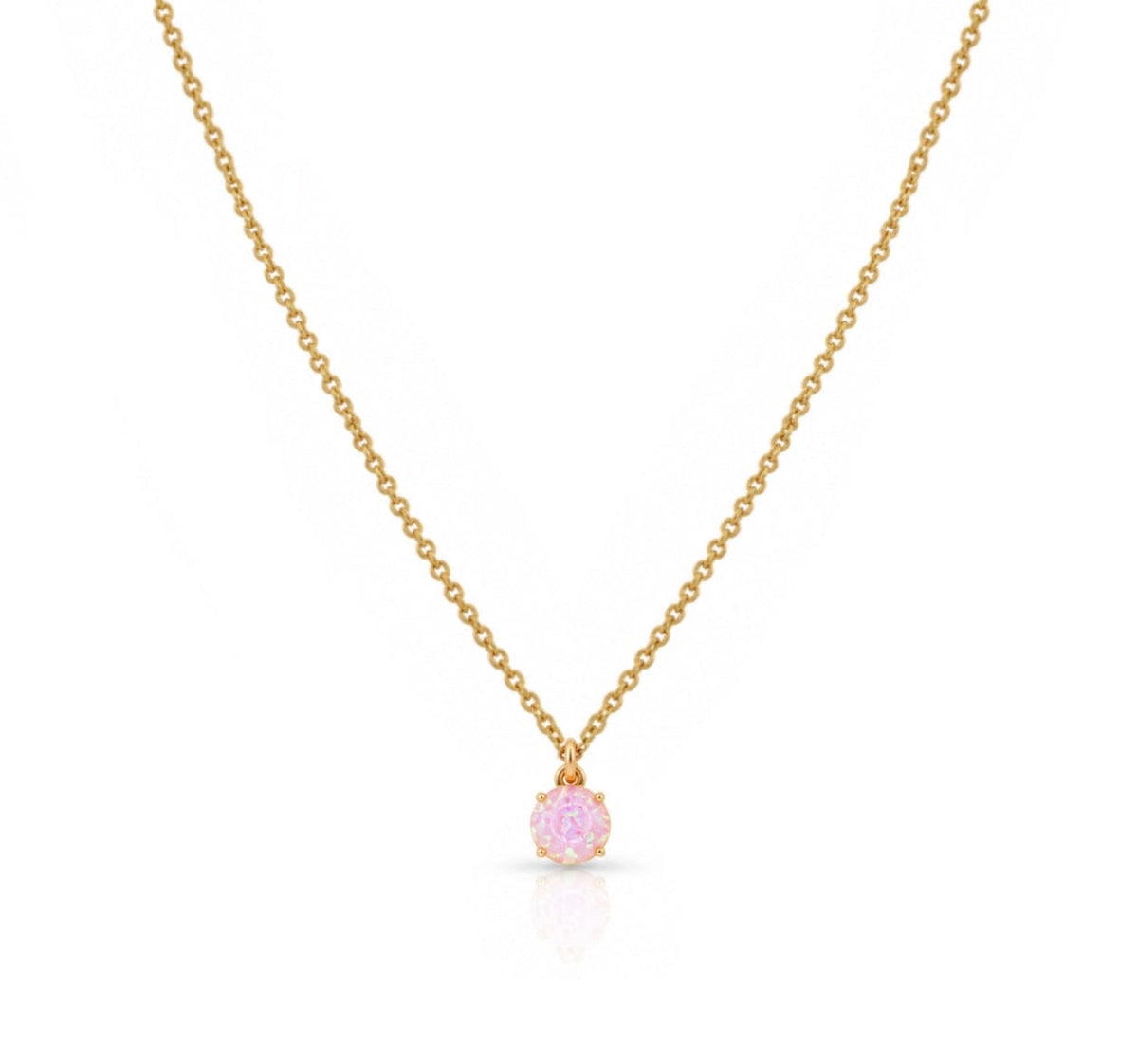 Dainty Opalite Necklace Necklaces athenadesigns NGCH74OPP Pink 