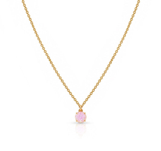 Dainty Opalite Necklace Necklaces athenadesigns NGCH74OPP Pink 