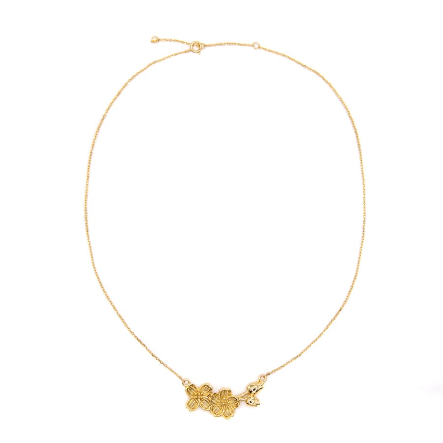 Lotus Flower Charm Necklace Necklaces athenadesigns NGCH808FLW Gold 