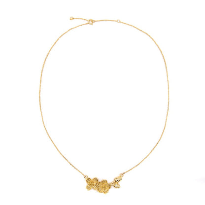 Lotus Flower Charm Necklace Necklaces athenadesigns NGCH808FLW Gold 