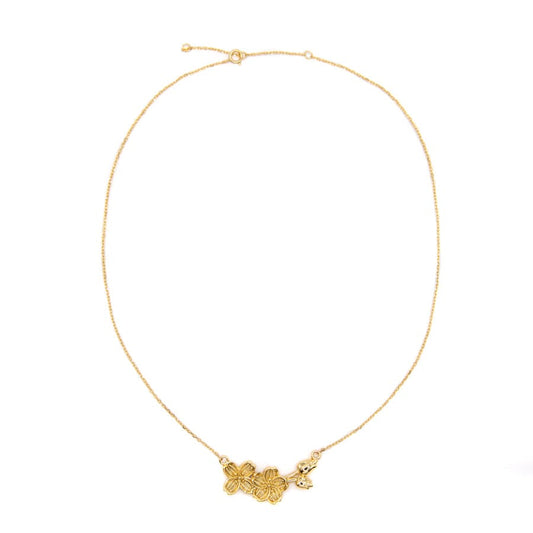 Lotus Flower Charm Necklace Necklaces athenadesigns NGCH808FLW Gold 