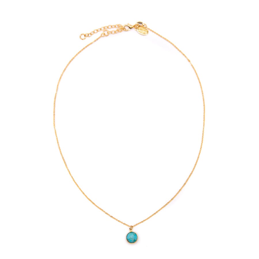 Tiny Turquoise Bezel Coin Necklace Necklaces athenadesigns NGCP22TQ Turquoise 