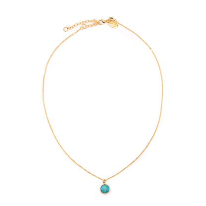 Tiny Turquoise Bezel Coin Necklace Necklaces athenadesigns NGCP22TQ Turquoise 