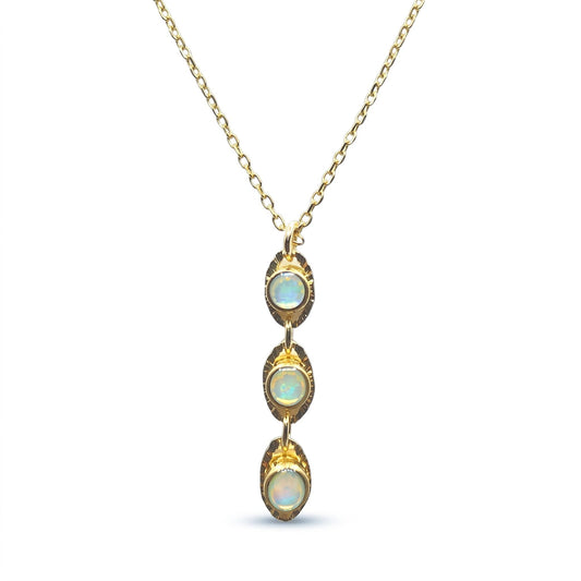 Triple Drop Opalite Link Necklace Necklaces athenadesigns NGCP3/48OP 