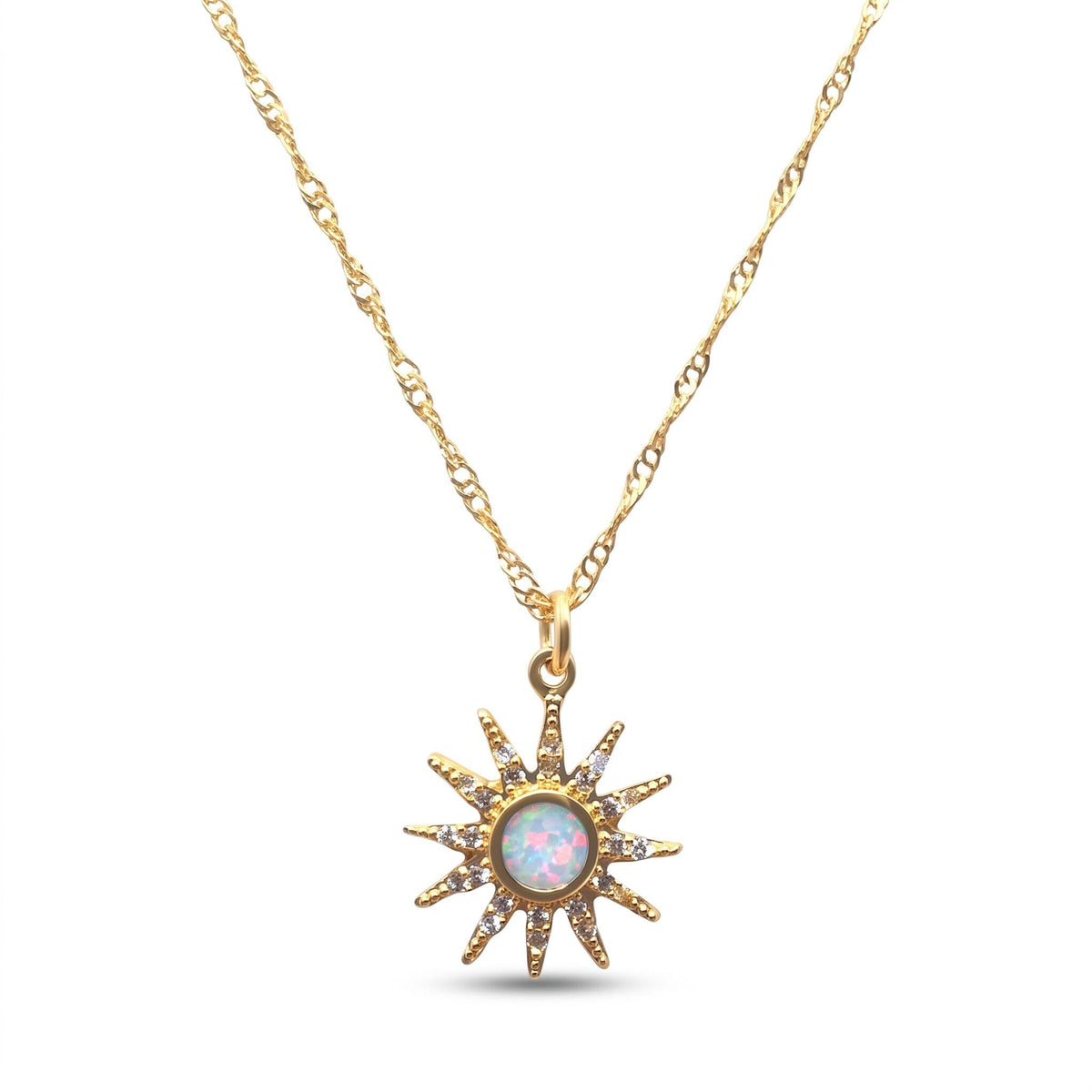 Opalite Starburst Pendant Necklace Necklaces athenadesigns NGCP45OP Opalite 