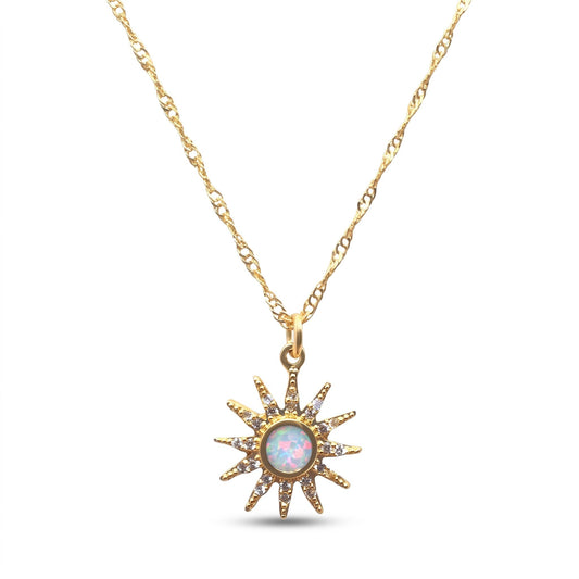 Opalite Starburst Pendant Necklace Necklaces athenadesigns NGCP45OP Opalite 