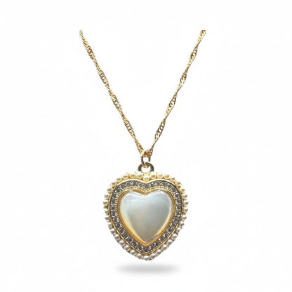 Queen of MOP Heart Pendant Necklaces athenadesigns NGCP465MOP 