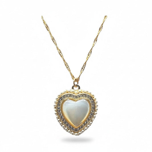 Queen of MOP Heart Pendant Necklaces athenadesigns NGCP465MOP 