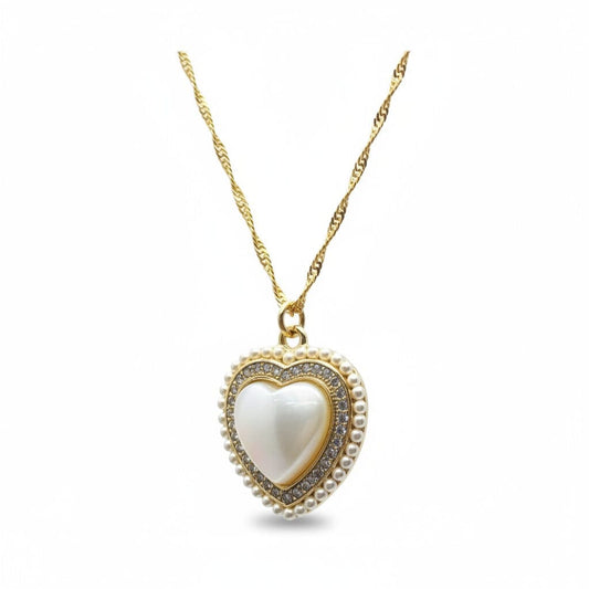 Queen of MOP Heart Pendant Necklaces athenadesigns 