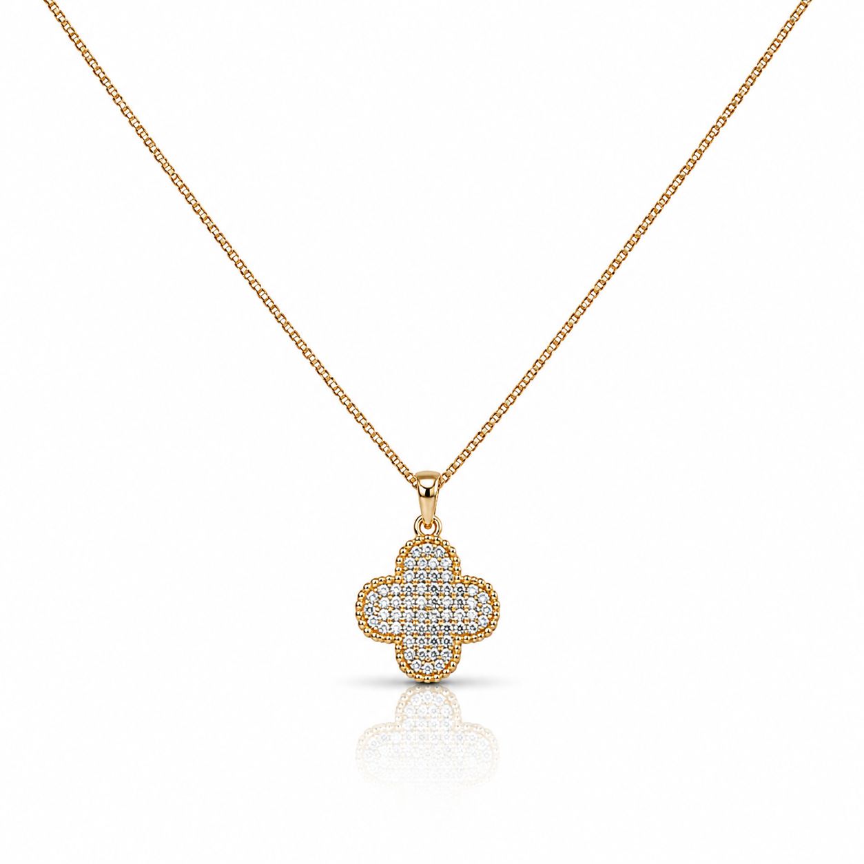 Pavé Clover Necklace Necklaces athenadesigns 