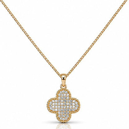 Pavé Clover Necklace Necklaces athenadesigns Gold Fill: NGCP48CLVR 
