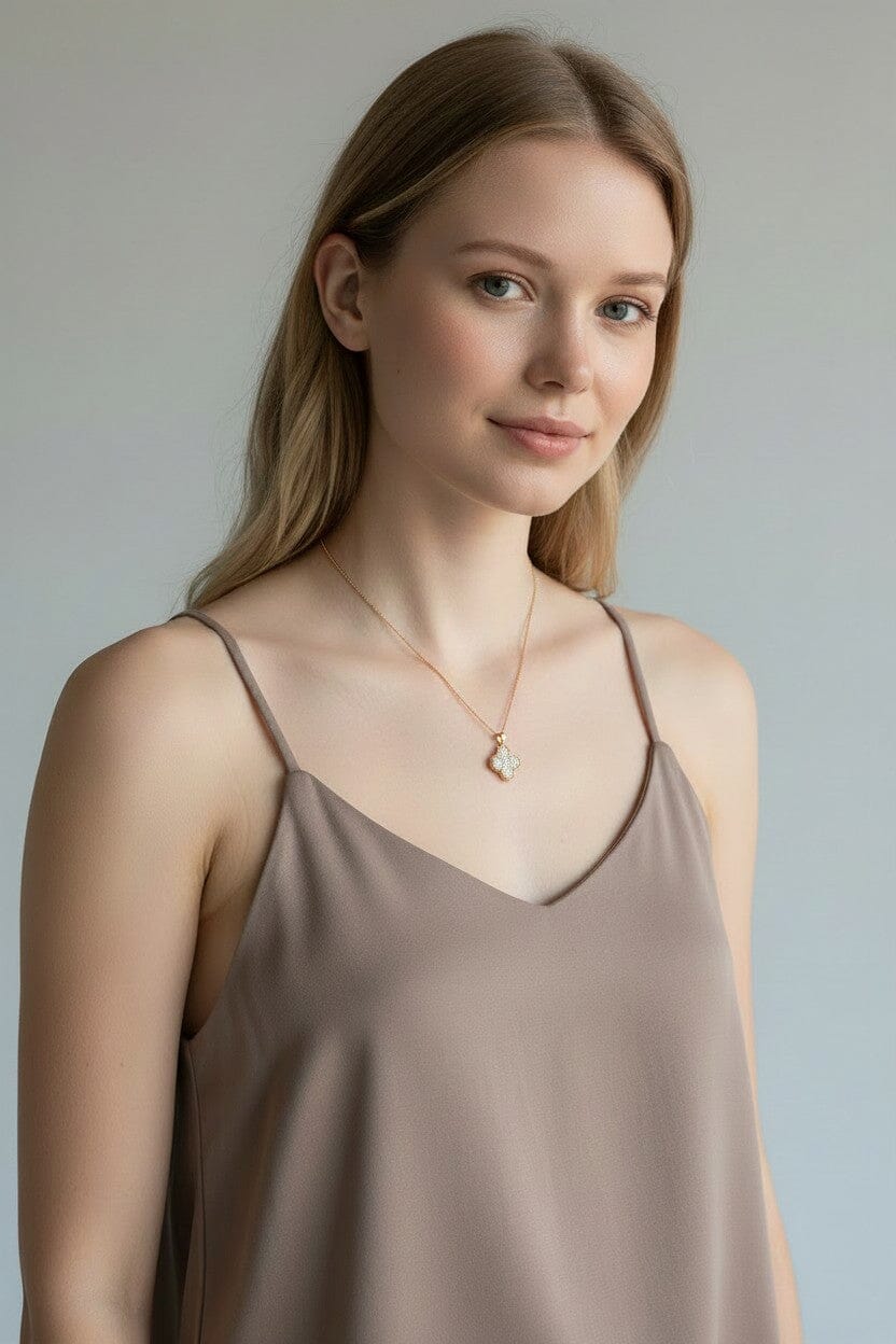Pavé Clover Necklace Necklaces athenadesigns 
