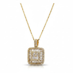 Square CZ Pendant Necklace