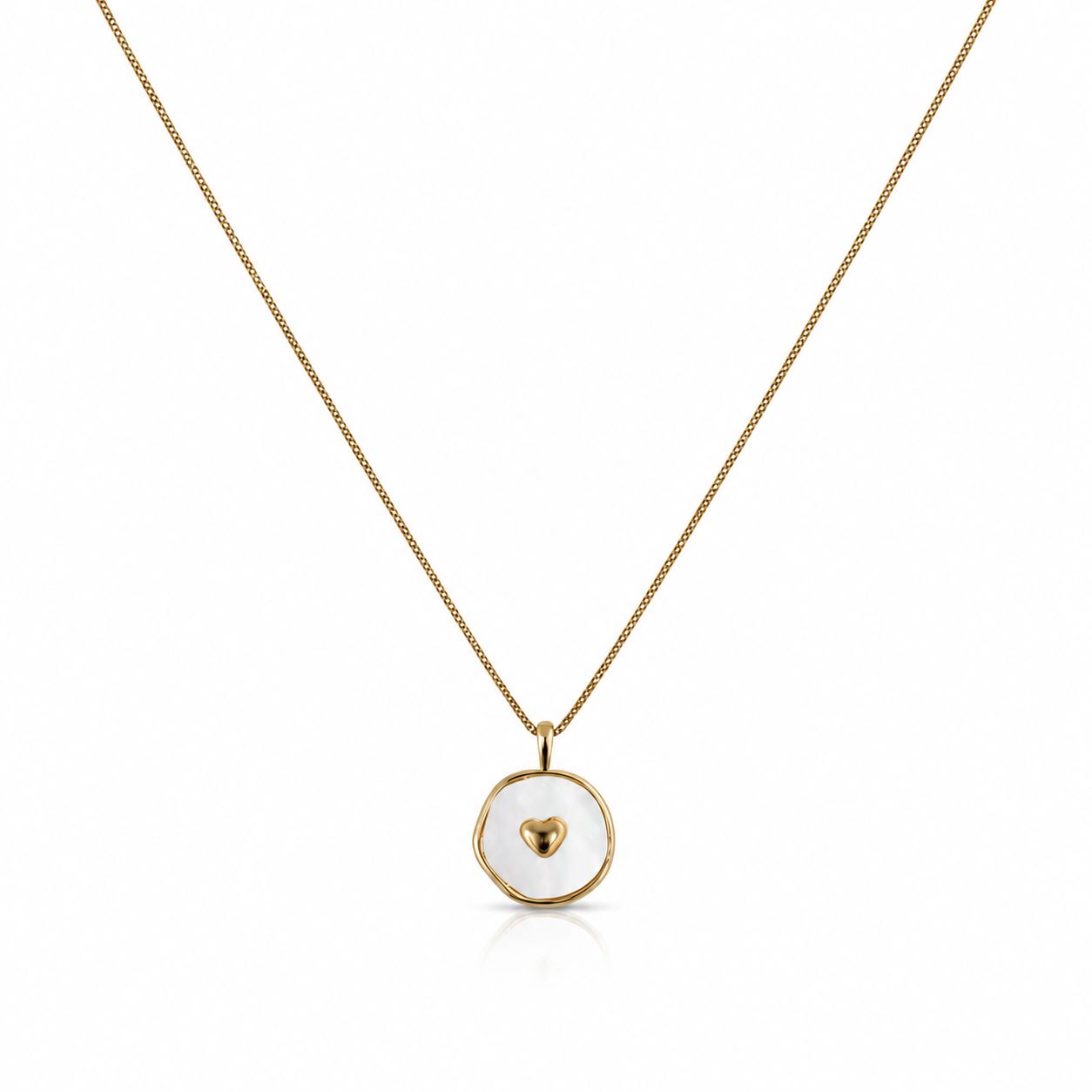 MOP Heart Inset Necklace Necklaces athenadesigns NGCP634 