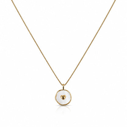 MOP Heart Inset Necklace Necklaces athenadesigns NGCP634 