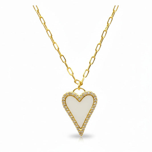 MOP Framed Heart Necklace Necklaces athenadesigns NGCP675MOP 