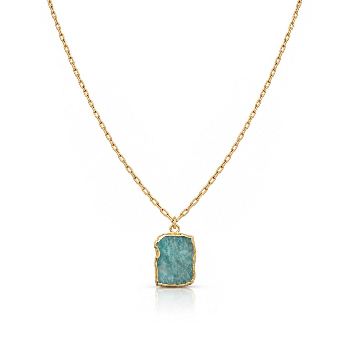 Electric Stone Pendant Necklace Necklaces Gems Ocean NGCP749AZ Amazonite 