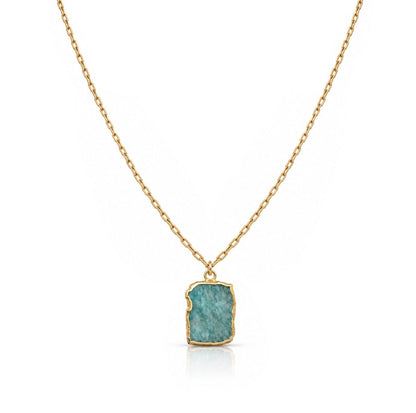 Electric Stone Pendant Necklace Necklaces Gems Ocean NGCP749AZ Amazonite 